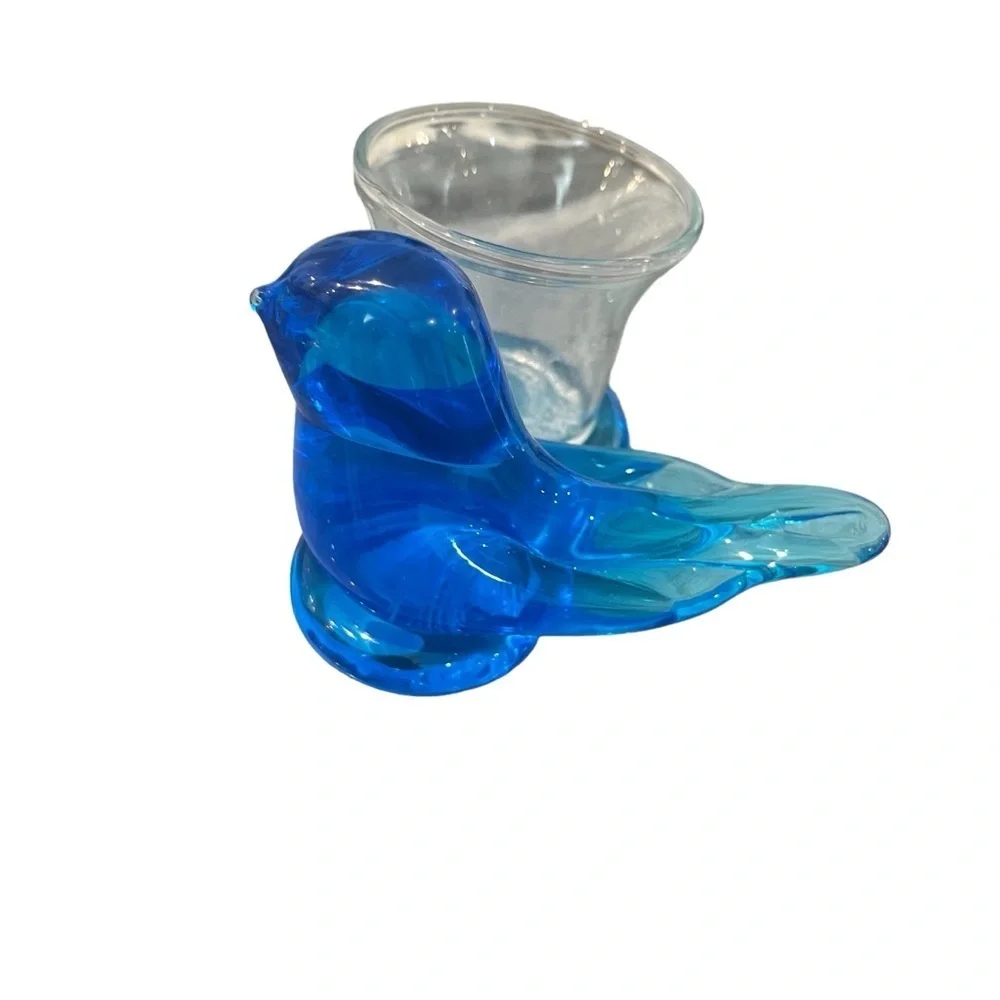 Terra Studios Bluebird of Happiness Votive Candle Holder Signed Dated 2002